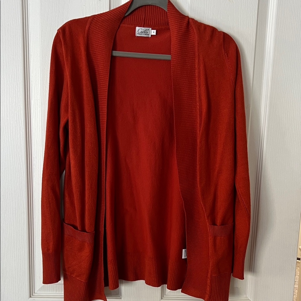 Cielo Rich Red Open Front Cardigan